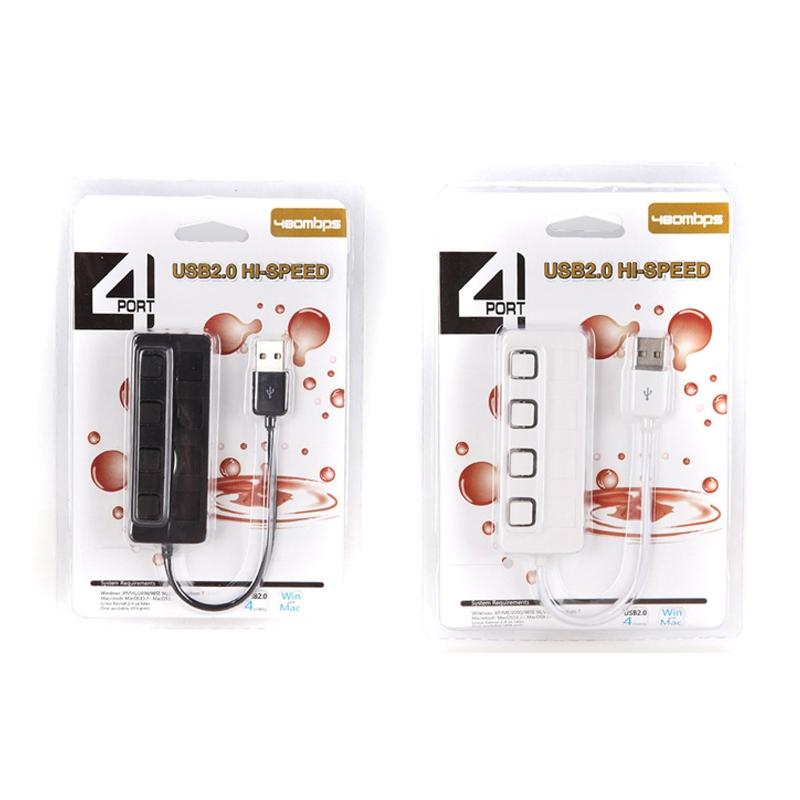 4-Port Usb 2.0 Hub With Switches - Black 4