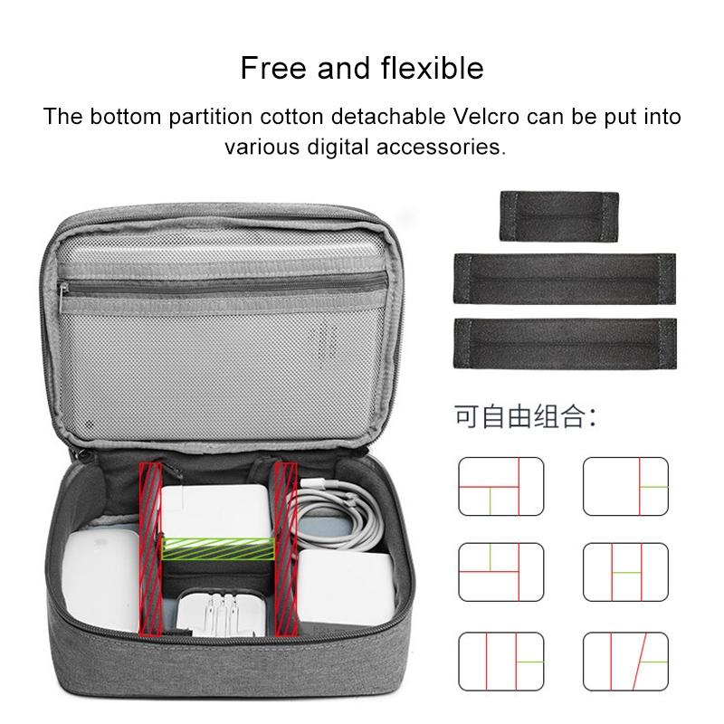 Versatile Headphone Charger & Data Cable Storage Bag - Single Layer - 23x16x7cm - Black 6