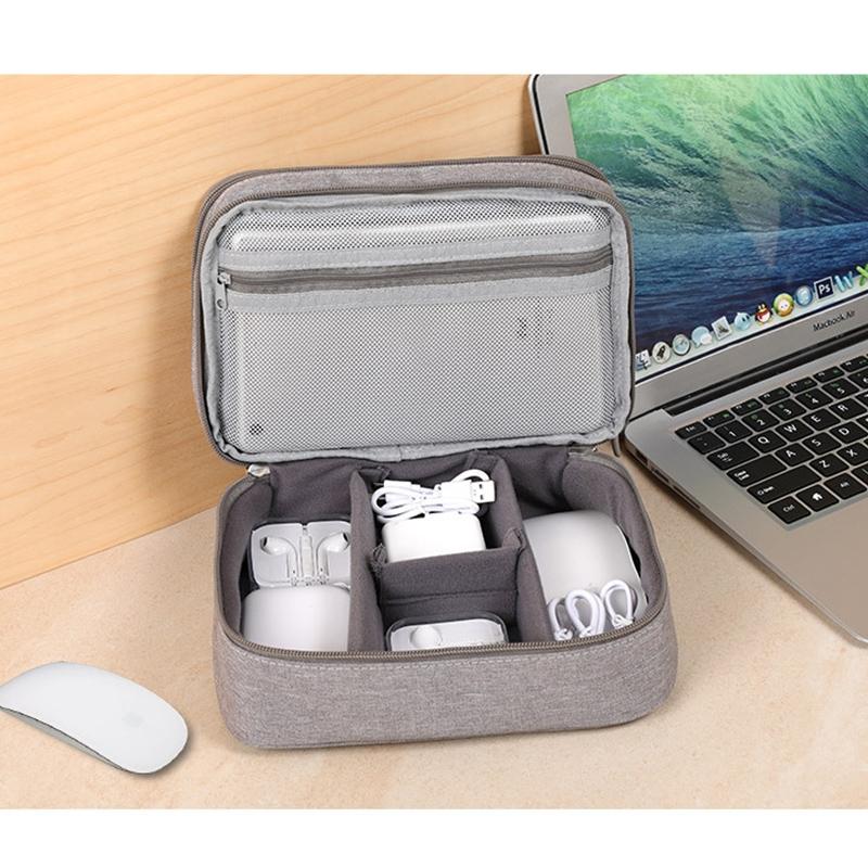 Versatile Headphone Charger & Data Cable Storage Bag - Single Layer - 23x16x7cm - Black 13