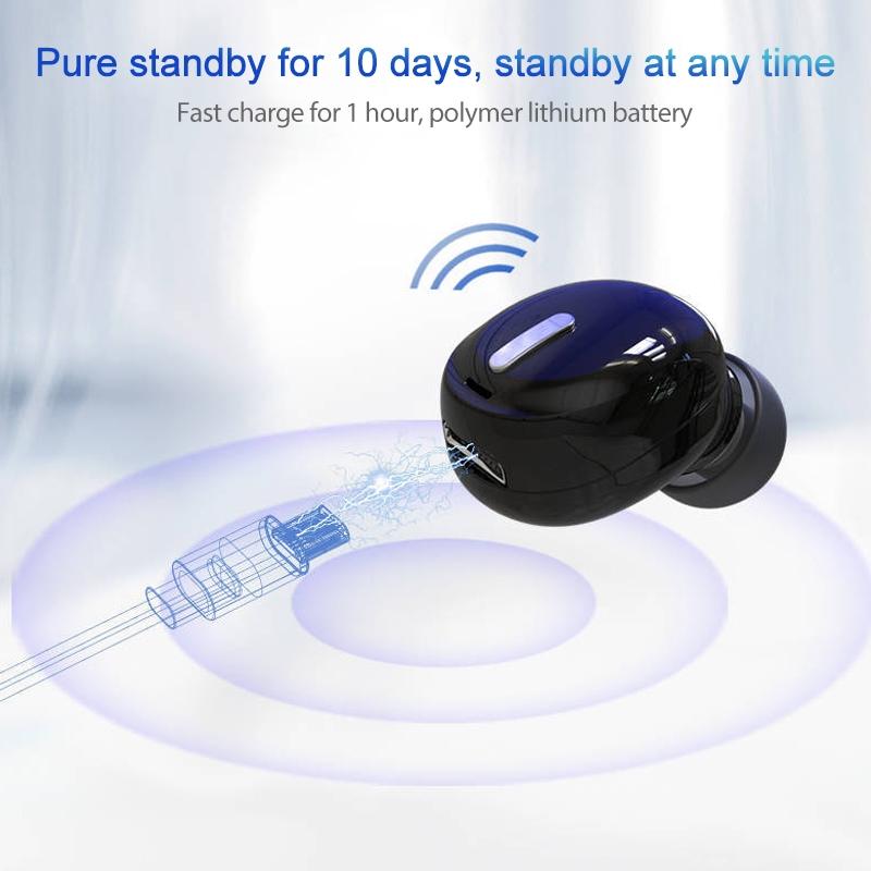 Mini In-ear Unilateral Bluetooth Earphone - X9 Wireless 5.0 - Black 6