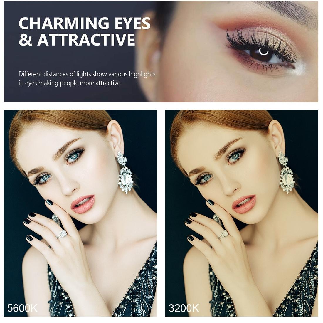 10.2 Ring Light with Monitor Clip & Usb 3 Modes Dual Colour Temperature Dimmable Curved Diffuse Vlogging Selfie Beauty Photography Video Lights Phone Clamp - Black 7