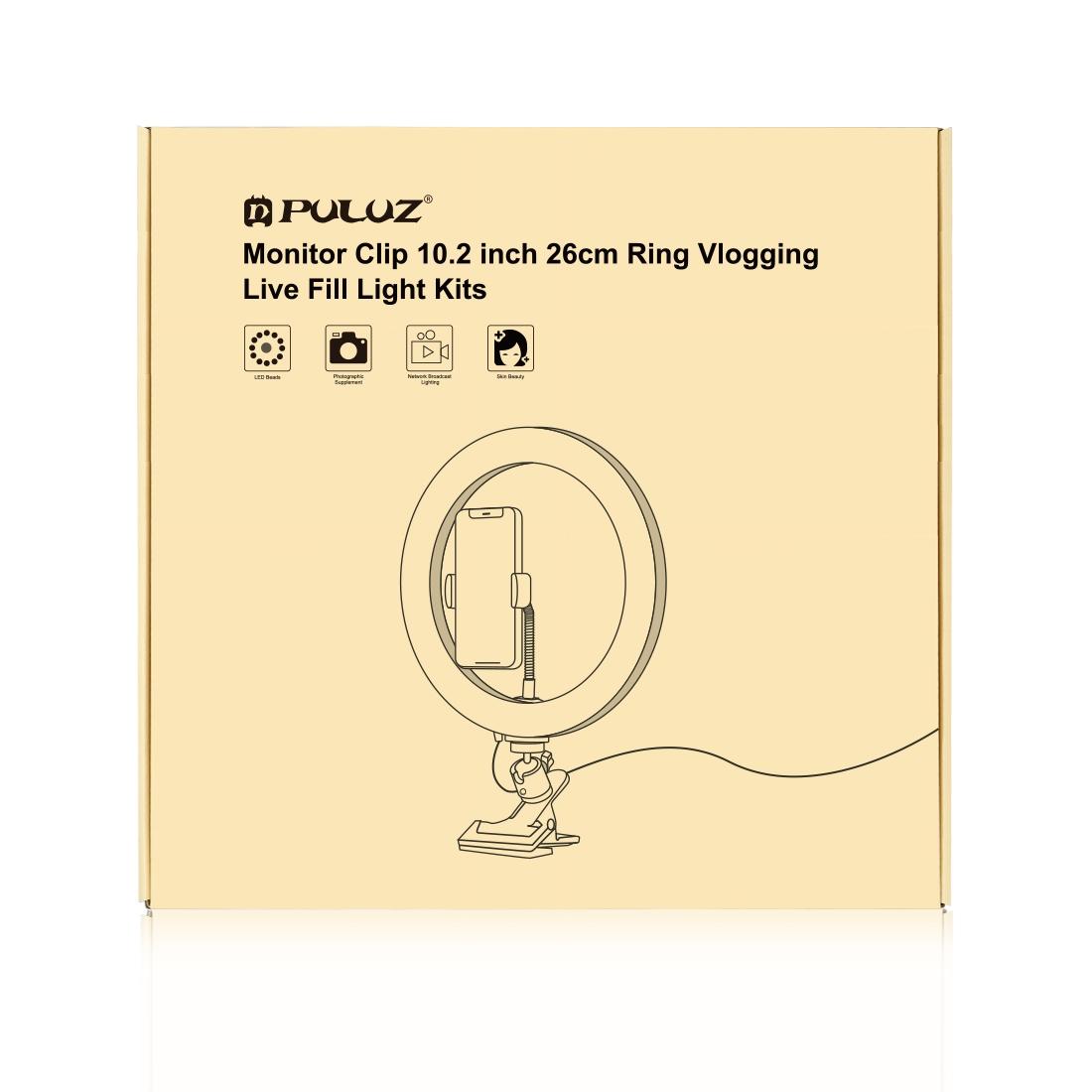 10.2 Ring Light with Monitor Clip & Usb 3 Modes Dual Colour Temperature Dimmable Curved Diffuse Vlogging Selfie Beauty Photography Video Lights Phone Clamp - Black 11
