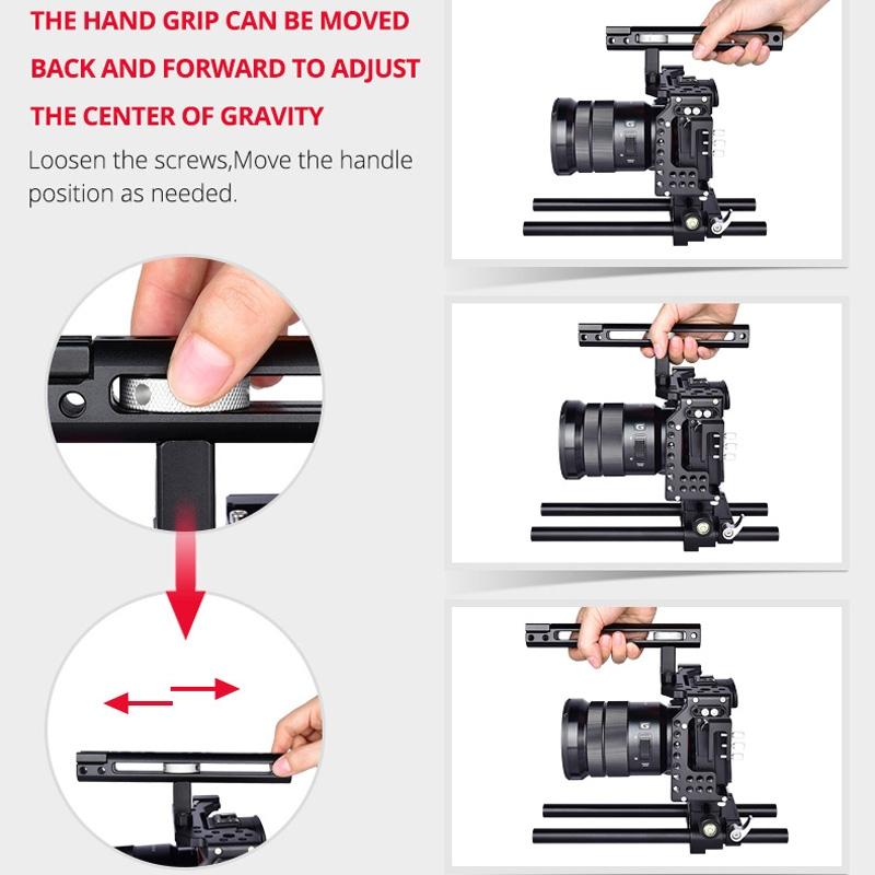Camera Cage Stabilizer For Video - Black for Sony A7 4