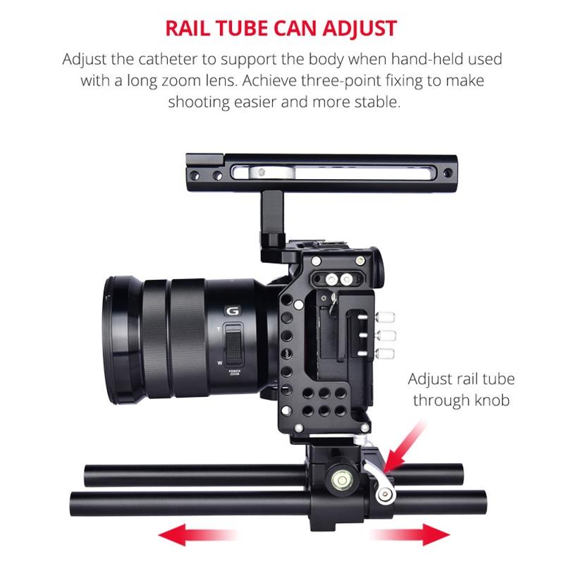 Camera Cage Stabilizer For Video - Black for Sony A7 6