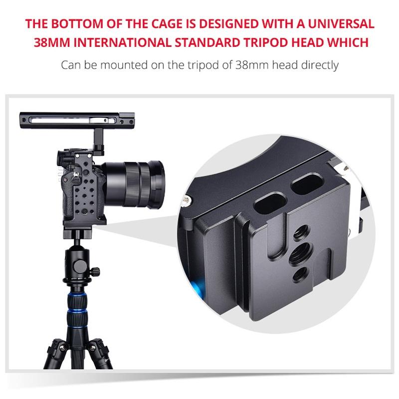 Camera Cage Stabilizer For Video - Black for Sony A7 9