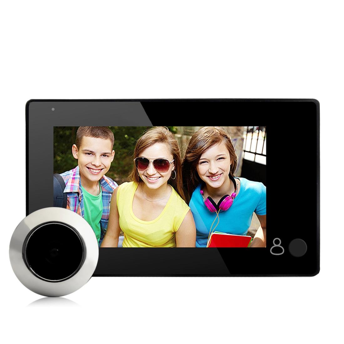 4.3 Security Camera Door Peephole With One-Key Watch - Black 3