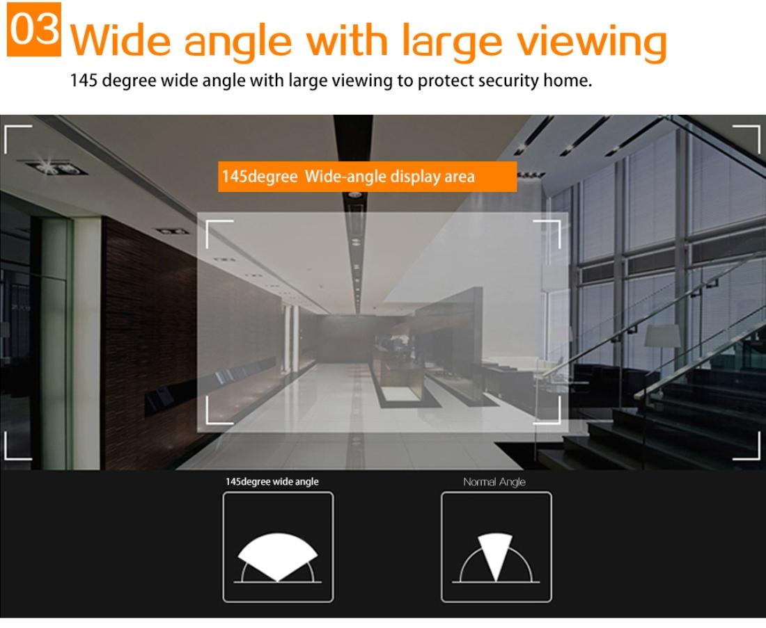 4.3 Security Camera Door Peephole With One-Key Watch - Black 4
