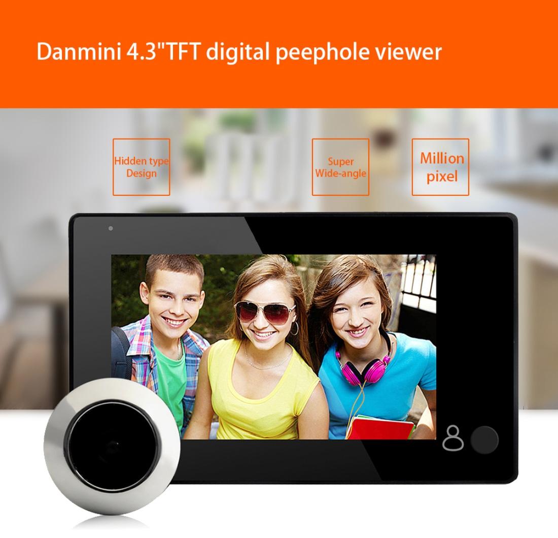 4.3 Security Camera Door Peephole With One-Key Watch - Black 10