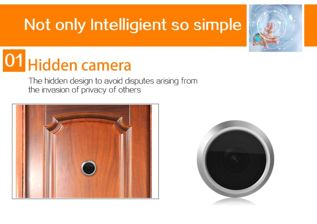 4.3 Security Camera Door Peephole With One-Key Watch - Black 13