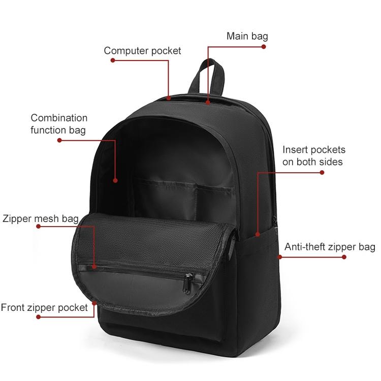 Multifunctional Oxford Laptop Backpack - Cxs-8106 - Black 5