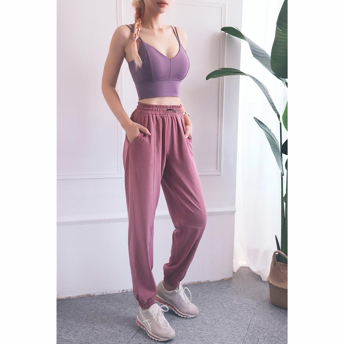 High Waist Drawstring Yoga Pants Black Size S - Black 14