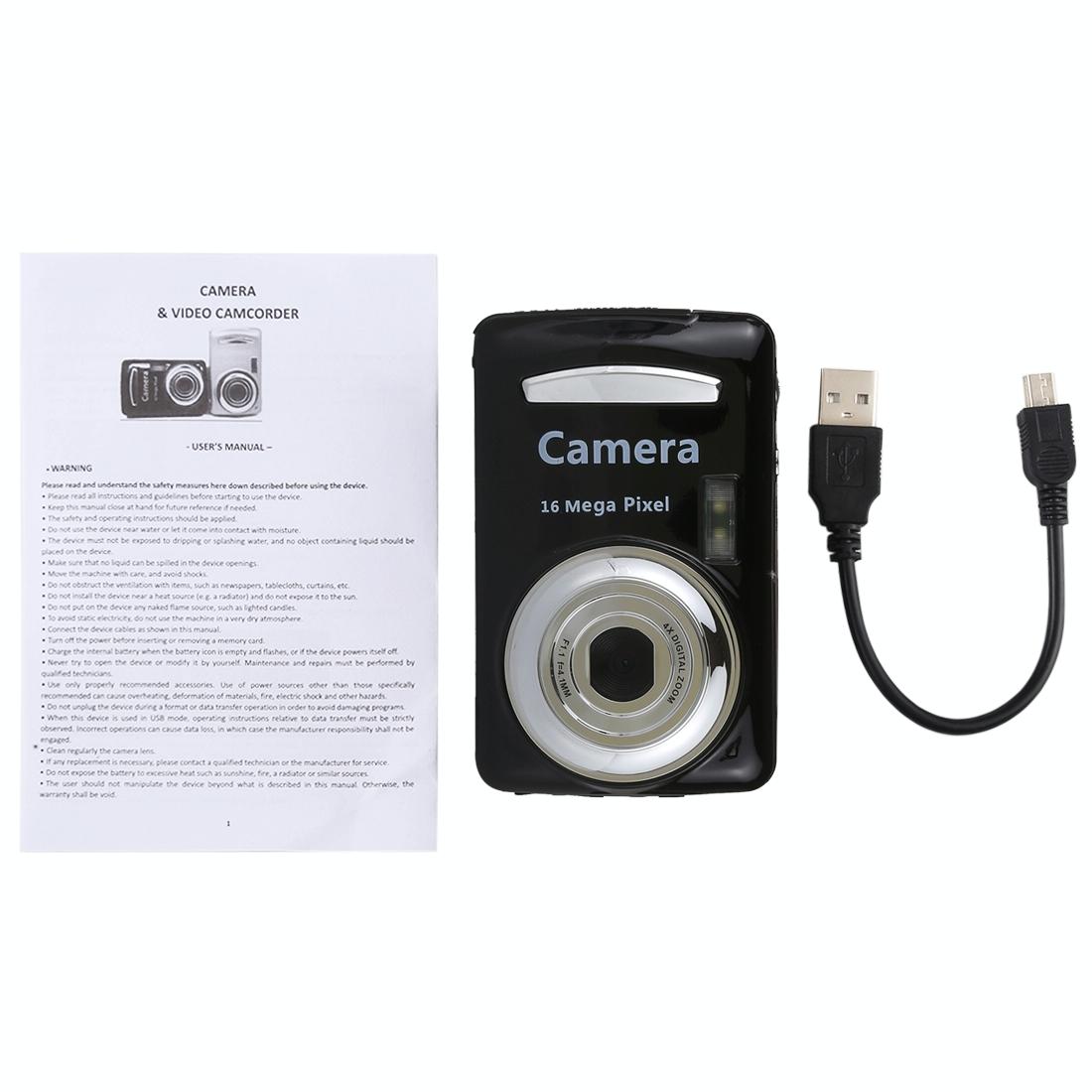 16Mp 4X Zoom Hd Digital Video Camera With 2.4 Tft Screen - Black 6
