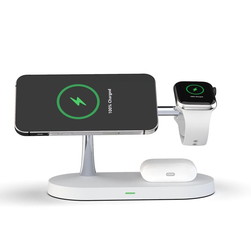 15W 5 In 1 Magnetic Wireless Charger For Iphone 12 & Apple Watch & Airpods - Black 12