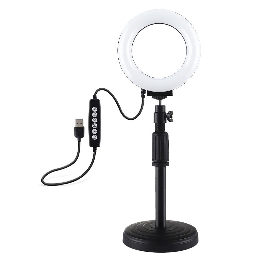 Curved Surface Ring Light with Usb 10 Modes 8 Colour Rgbw Cold Shoe Tripod Black 3
