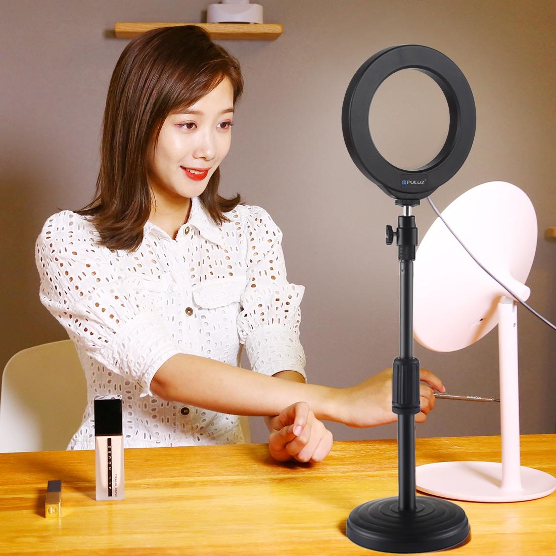 Curved Surface Ring Light with Usb 10 Modes 8 Colour Rgbw Cold Shoe Tripod Black 6