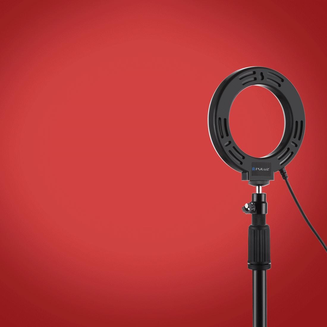 Curved Surface Ring Light with Usb 10 Modes 8 Colour Rgbw Cold Shoe Tripod Black 11