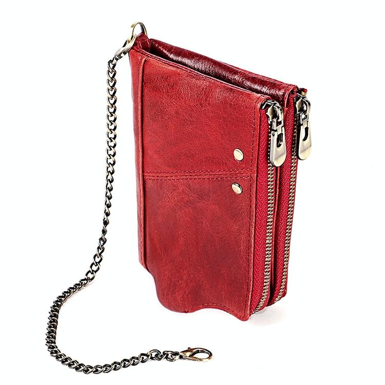 Leather Wallet with Rfid Protection and Strap - Card Slots - Black 13