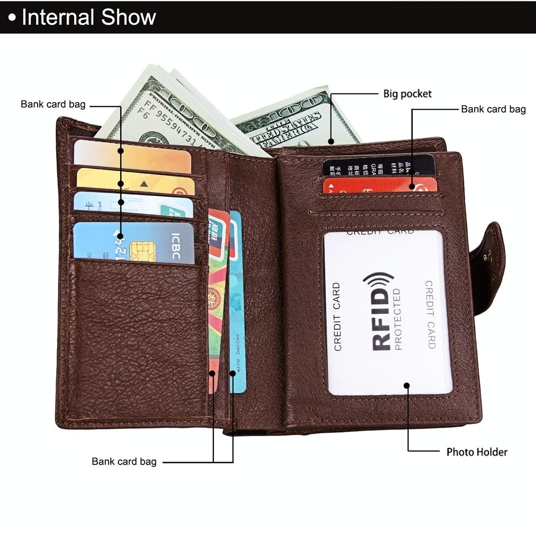 Men Rfid Leather Passport Wallet - Compact & Secure - Black 6