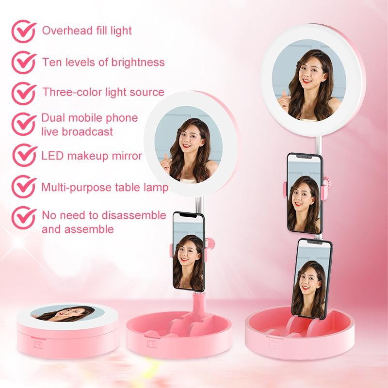 Multi-function Live Broadcast Ring Light with Phone Holder - G6 Black 4