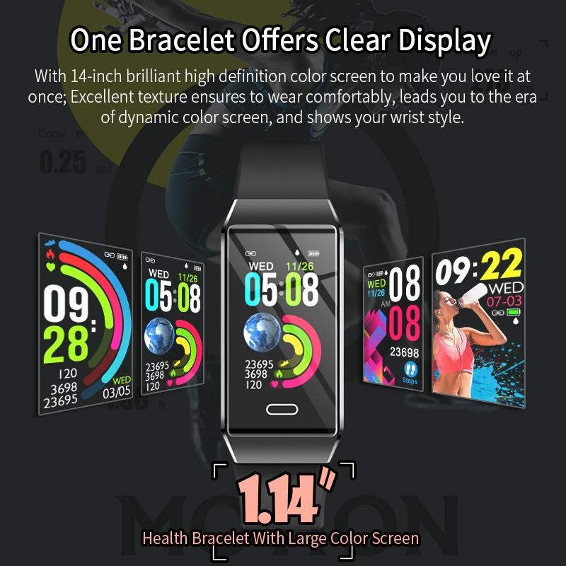 Waterproof Smart Bracelet With Tft Screen - 6 Inches - Black 10