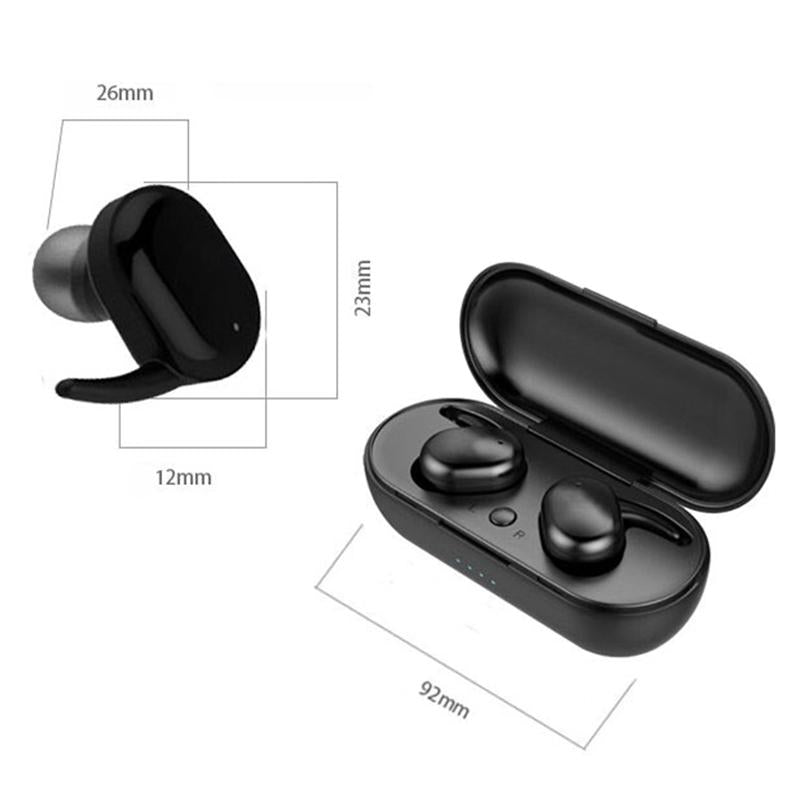 Waterproof Touch Wireless Bluetooth Earphones + Charging Box - Black 13