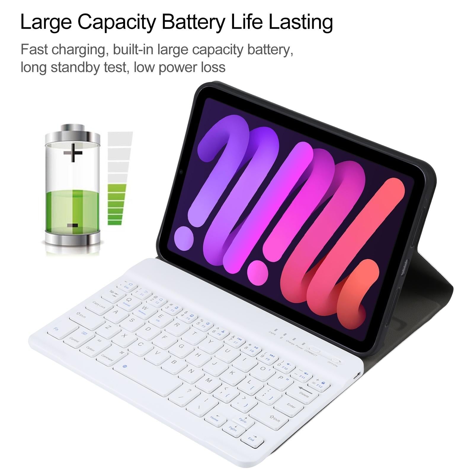 Ultra-Thin Detachable Bluetooth Keyboard Leather Case For Ipad Mini 6 - Black 8