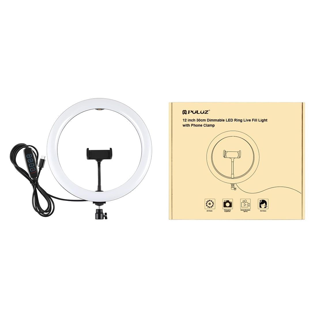 11.8 Dual Colour Led Ring Light with Phone Clamp - 3 Modes 11