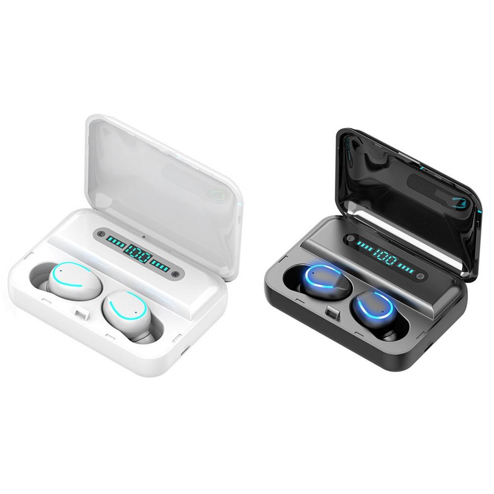 Touch Bluetooth Earphones with Noise Reduction & Breathing Light Digital Display and Charging Box - Black 3