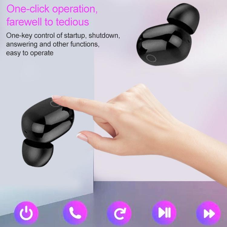 Wireless Bluetooth Headset with 2000mah Charging Case - Touch & Magnetic Charging - Black 8