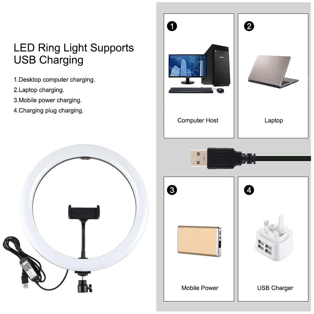 11.8 Rgbw Led Ring Light Kit with Mount & Remote 9
