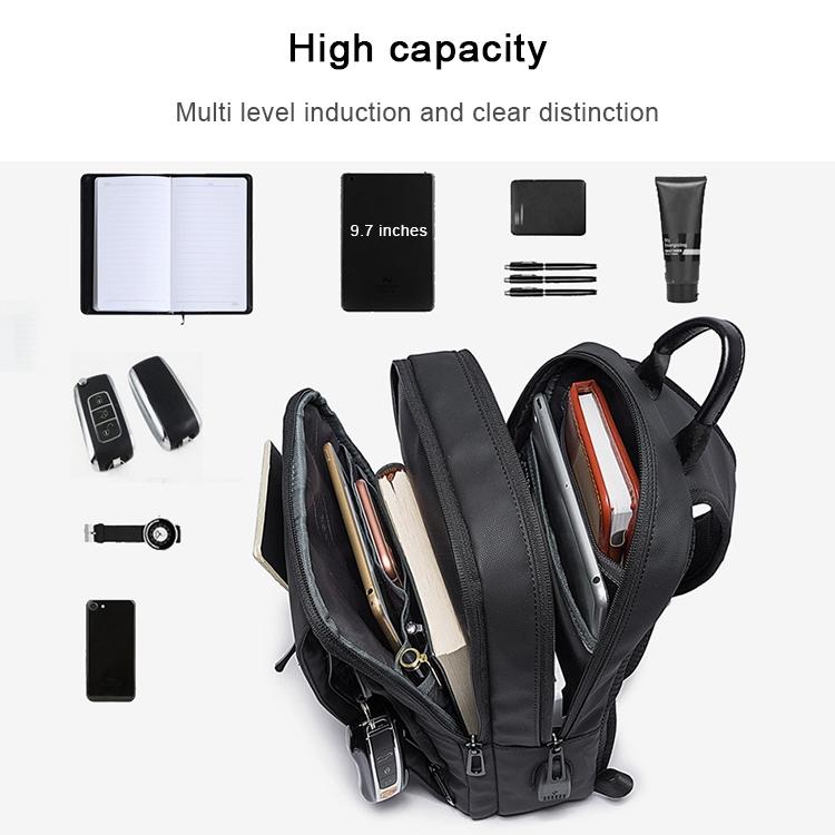 Usb Chest Bag For Men Fashionable Outdoor Sports Shoulder Bag Black 5