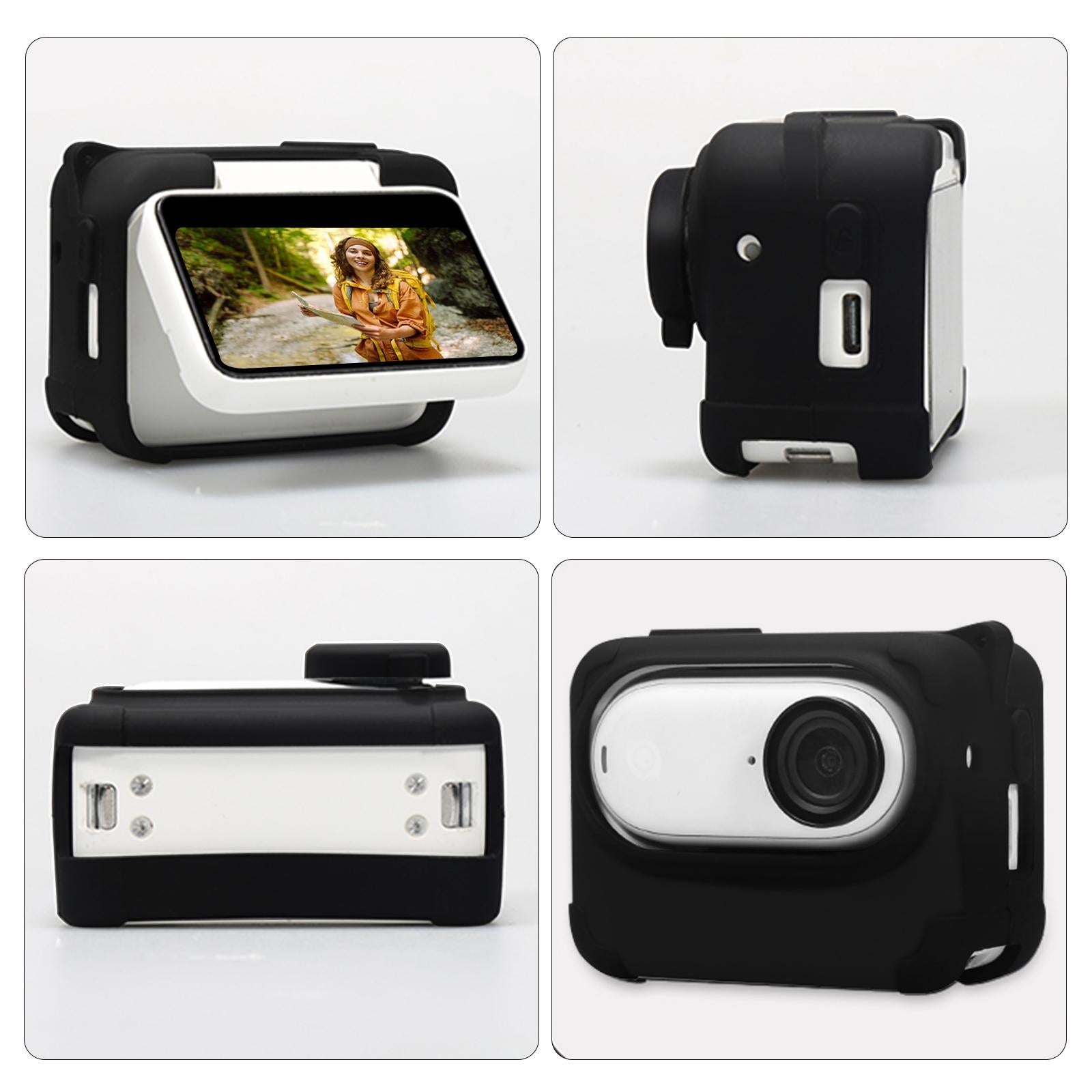 Insta360 Go 3 Charging Case with Silicone Cover Lens Cap and Strap - Black 5