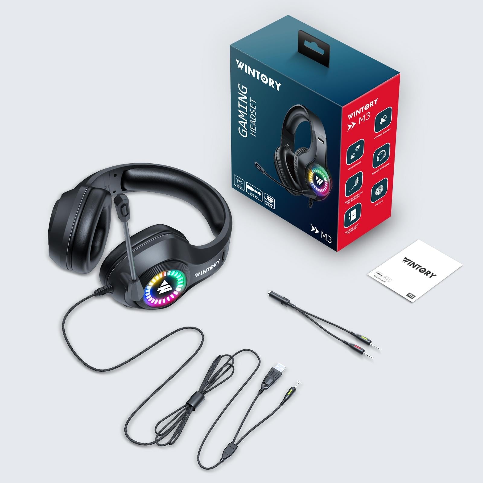 Adjustable Rgb Gaming Headset With Mic Black 3