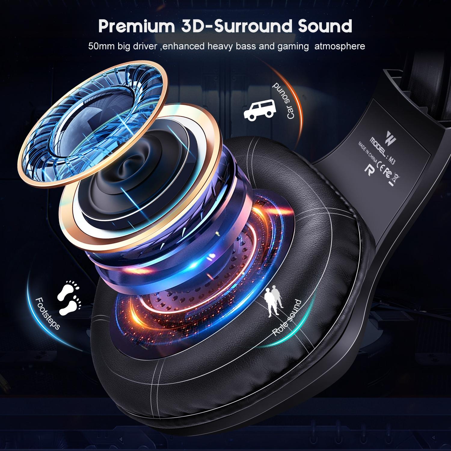 Adjustable Rgb Gaming Headset With Mic Black 4