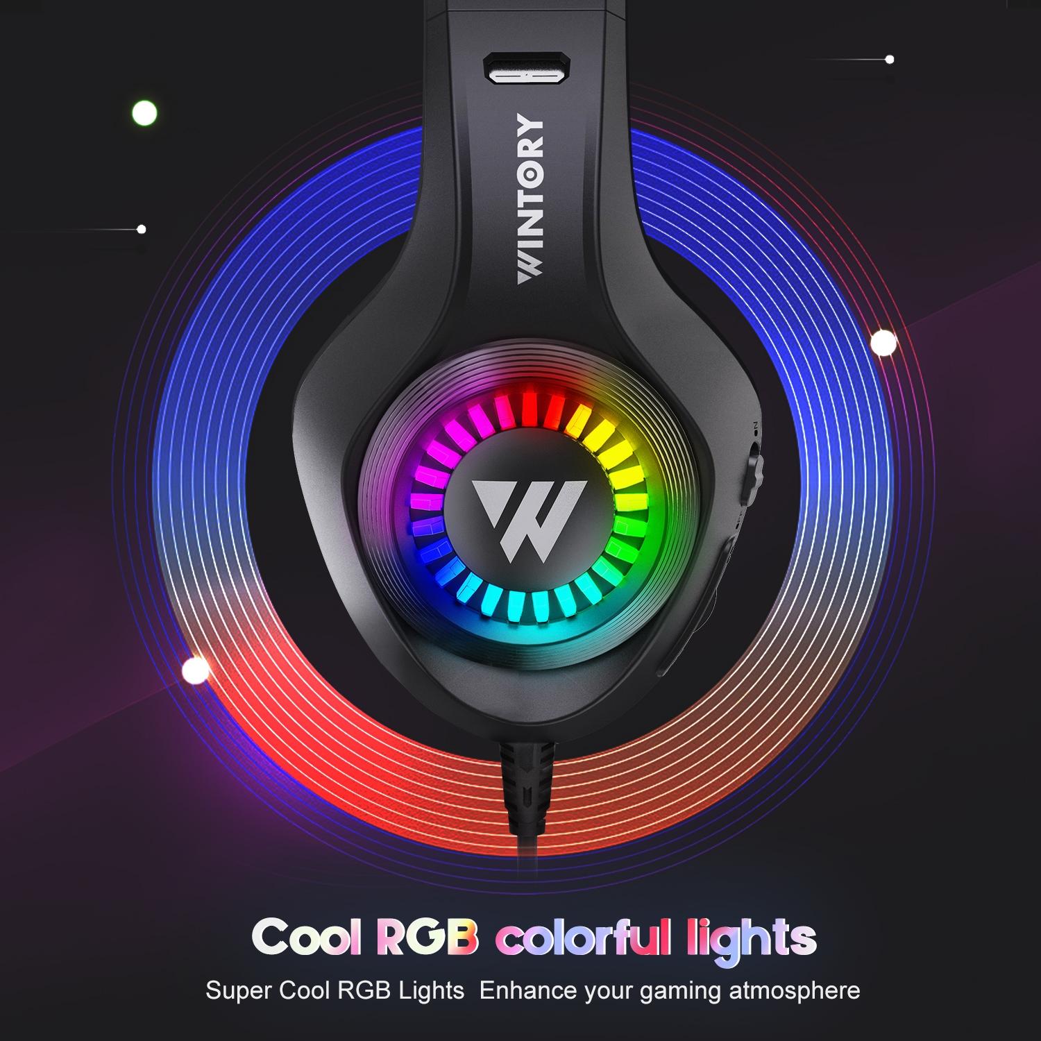 Adjustable Rgb Gaming Headset With Mic Black 6