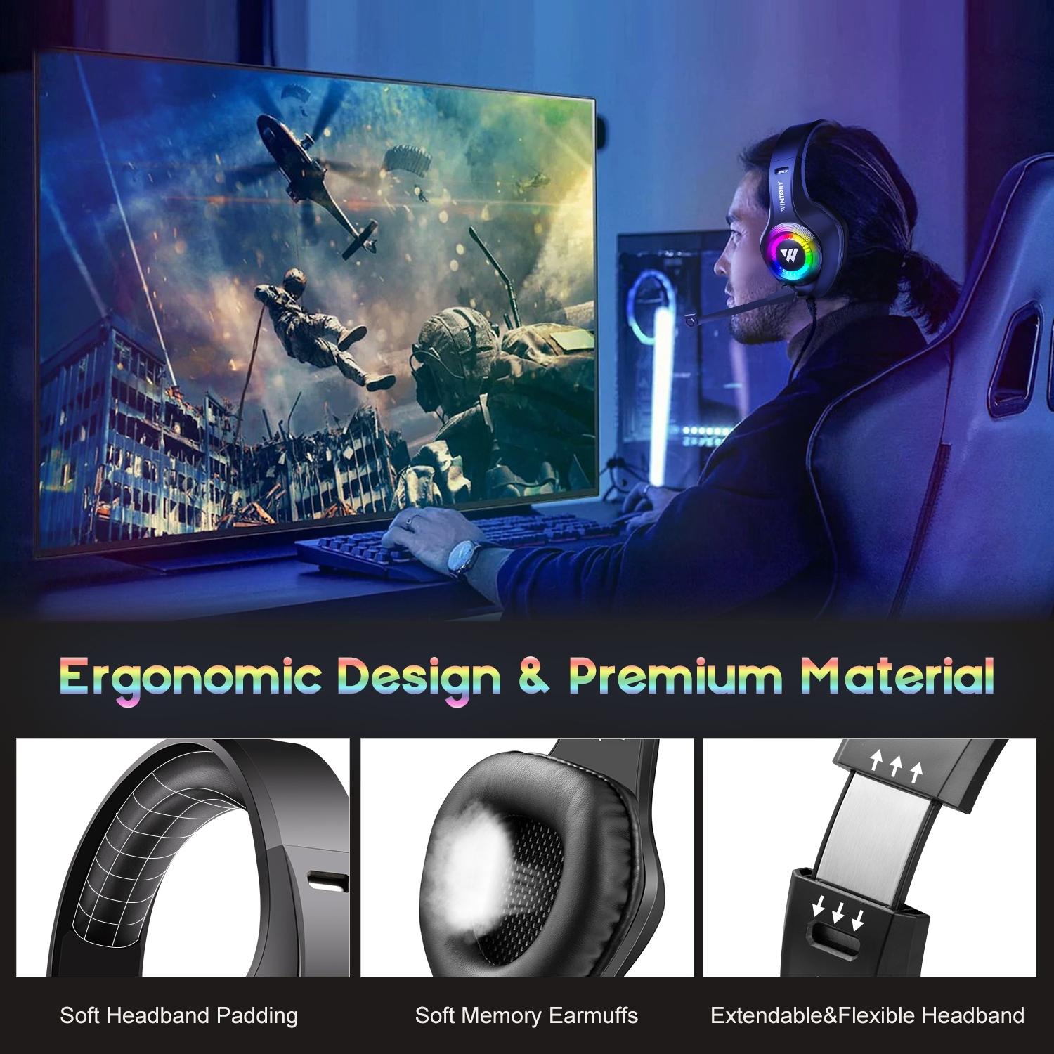 Adjustable Rgb Gaming Headset With Mic Black 7