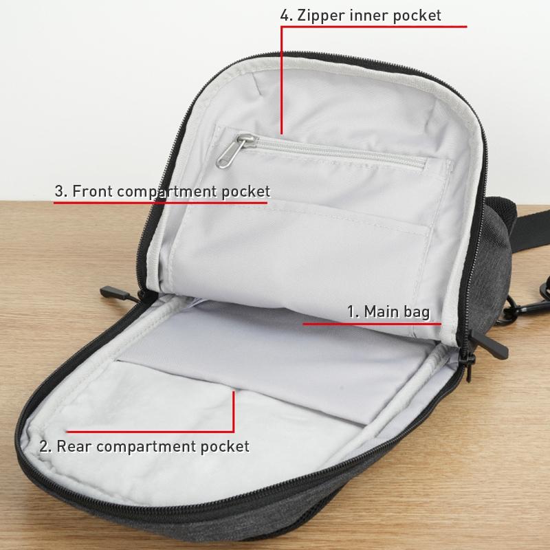 Oxford Cloth Chest Bag Black 8