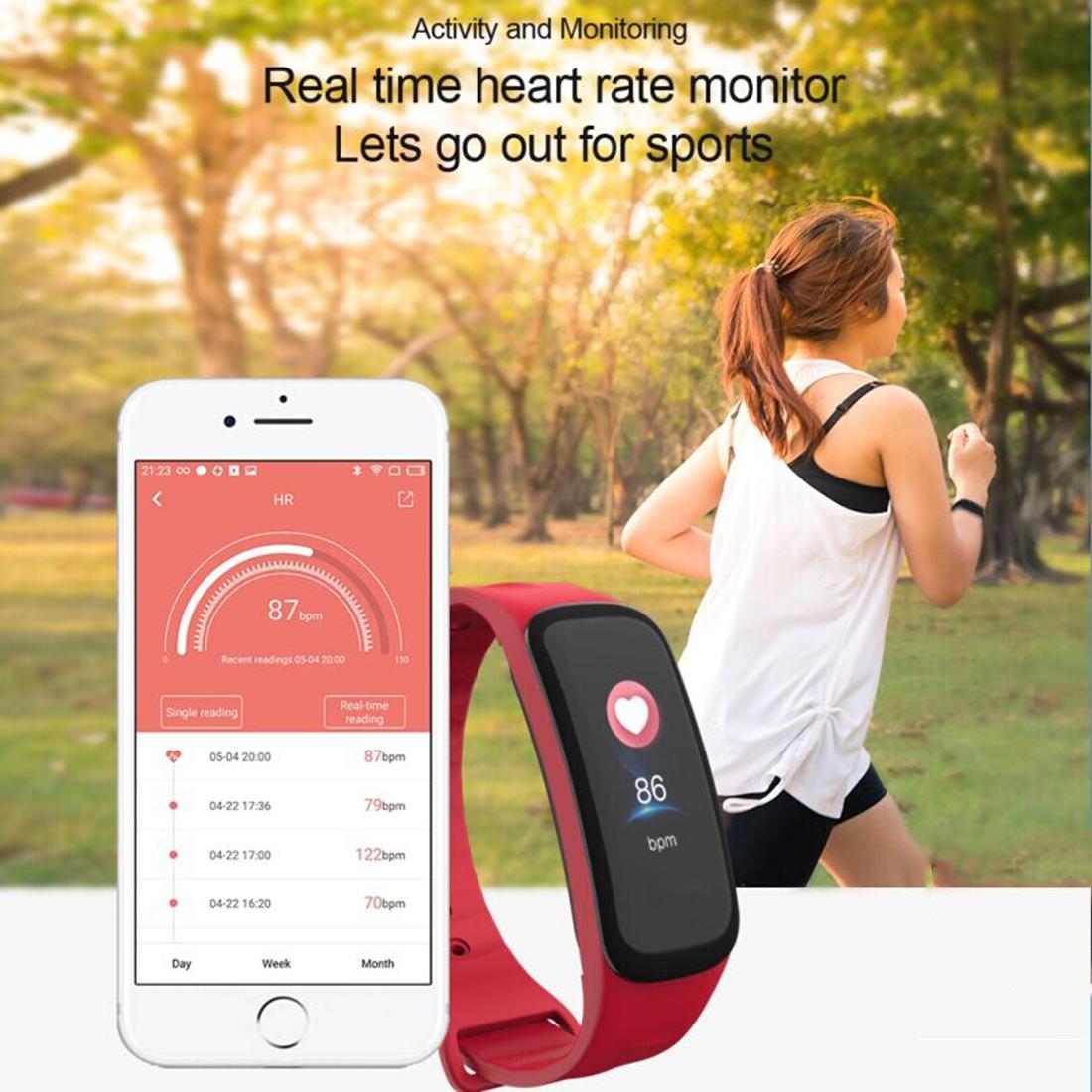 Bluetooth Fitness Tracker With Heart Rate & Sleep Monitor - Waterproof - Black 6