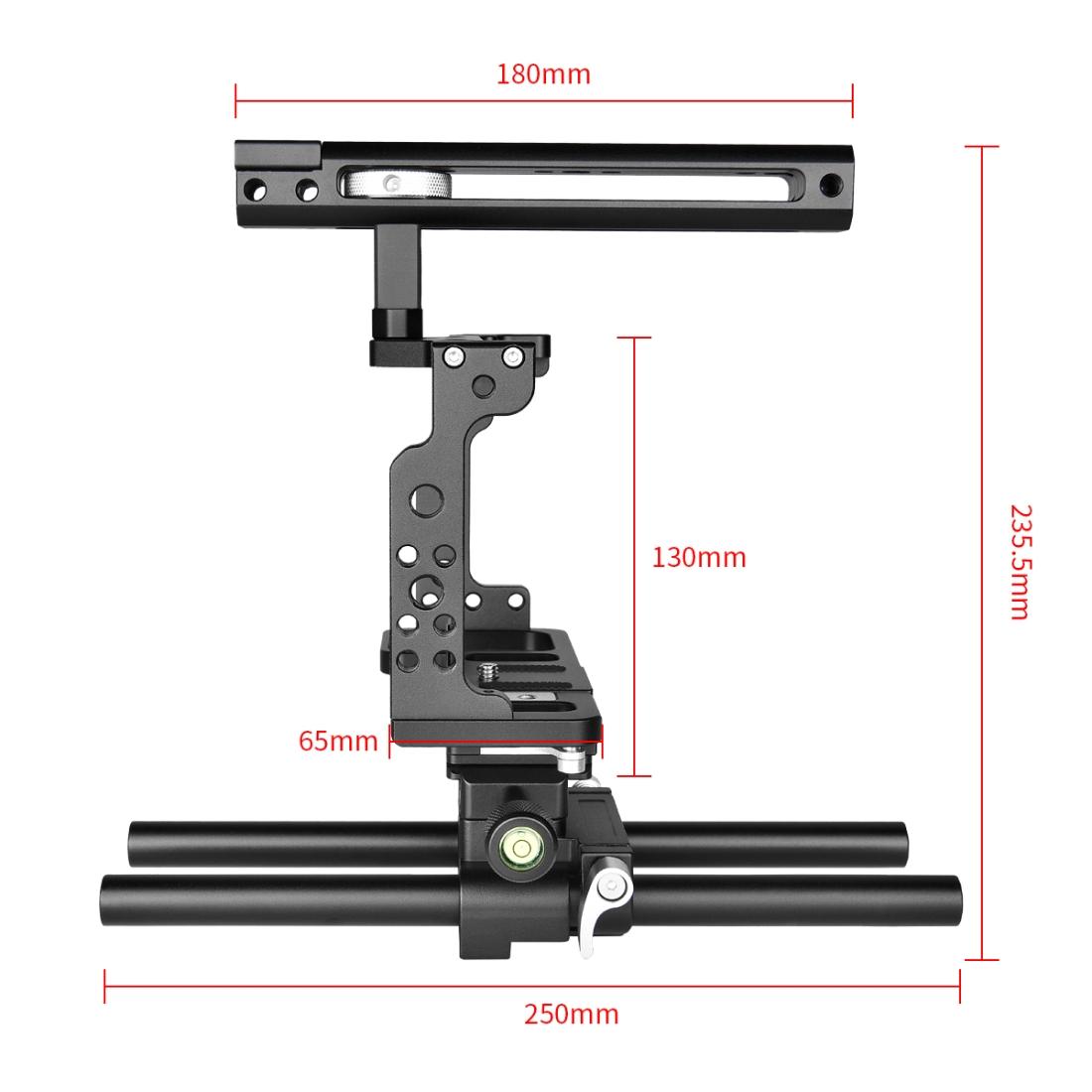 Video Camera Cage Stabilizer With Handle And Rail Rod For Nikon Z6 / Z7 12