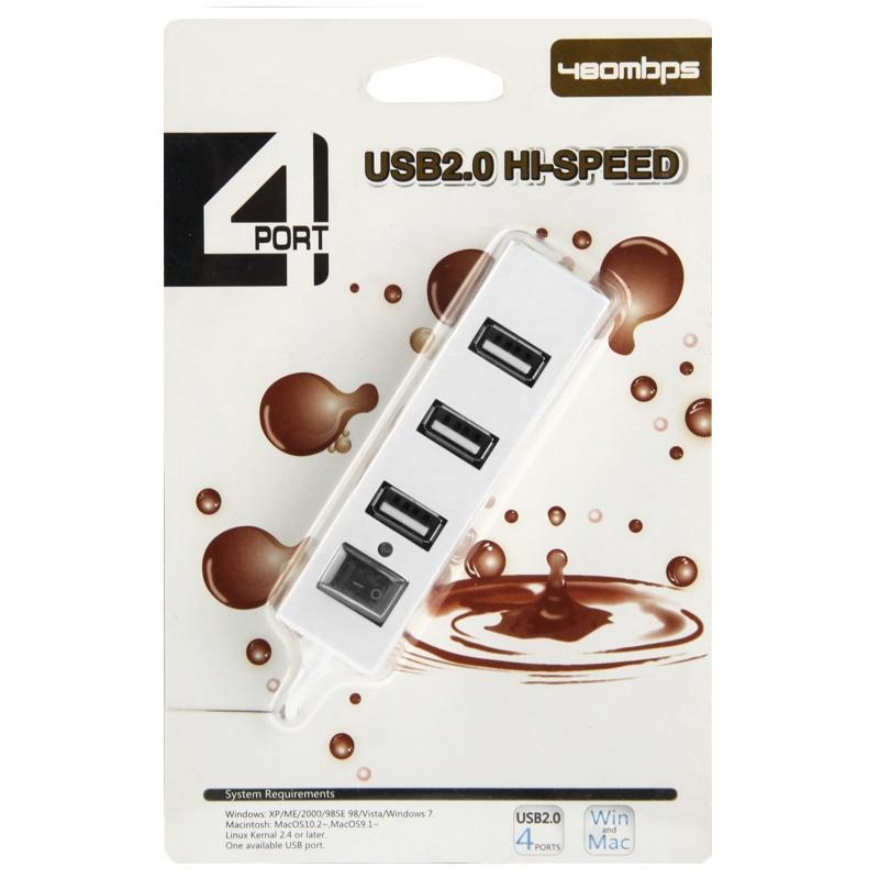 4-Port Usb 2.0 Hub With Switch - Black 5