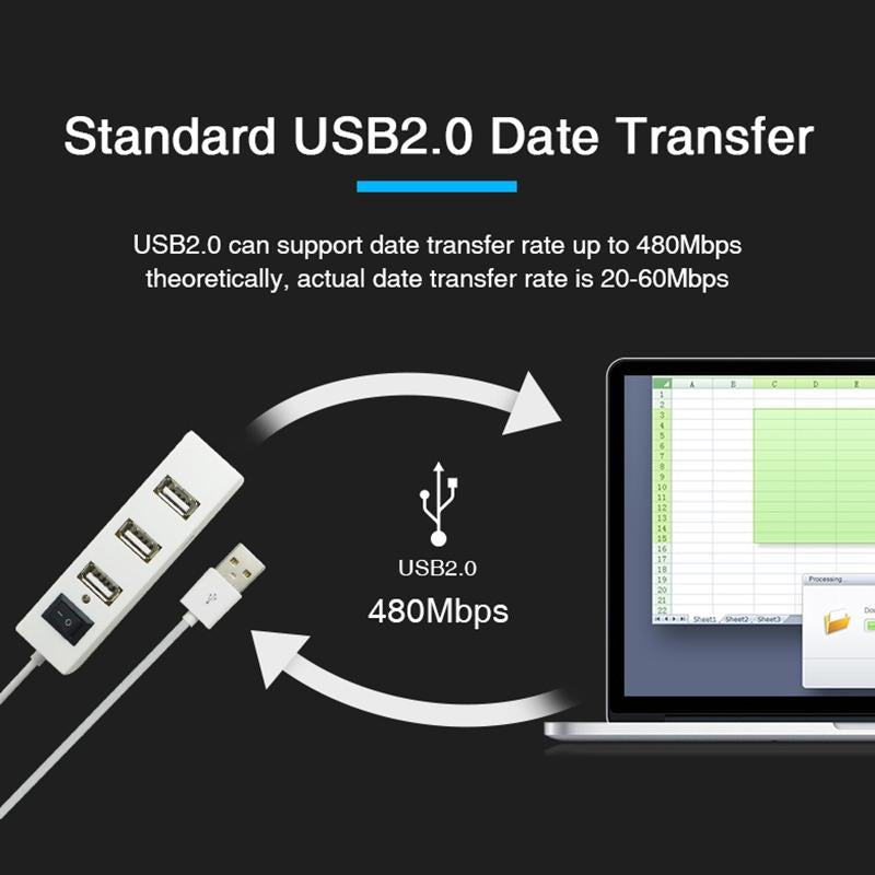 4-Port Usb 2.0 Hub With Switch - Black 8