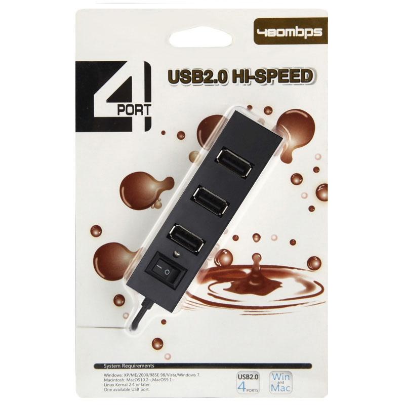4-Port Usb 2.0 Hub With Switch - Black 14