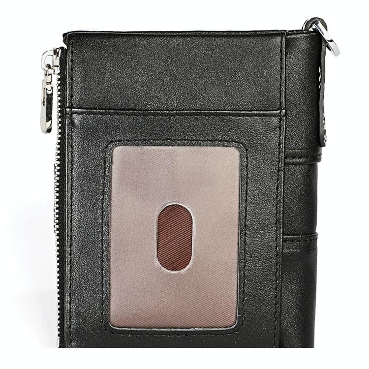Men Retro Texture Double Zip Rfid Wallet - Anti-magnetic - Black 5