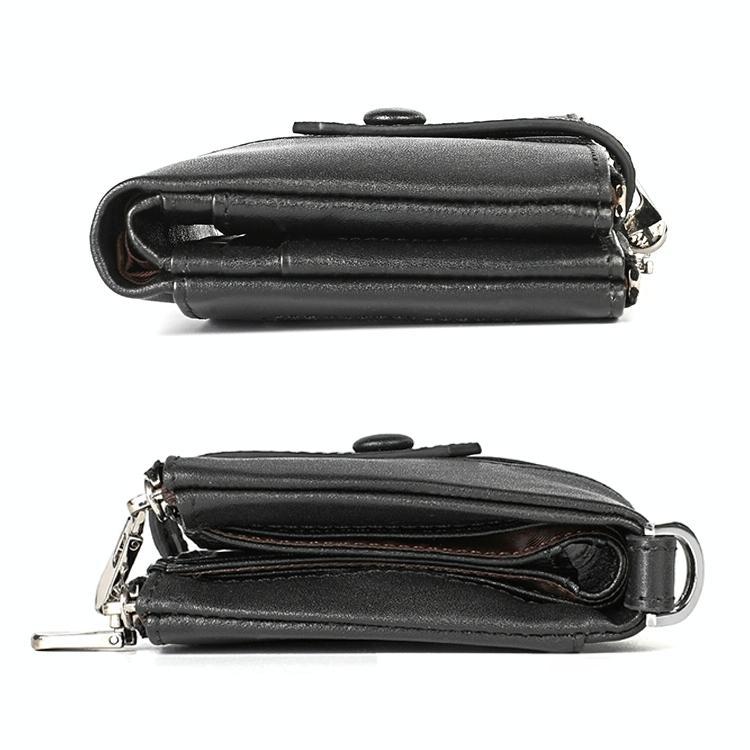 Men Retro Texture Double Zip Rfid Wallet - Anti-magnetic - Black 6