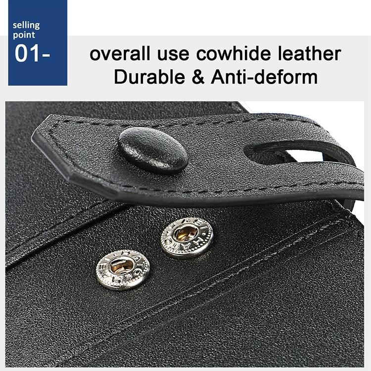 Men Retro Texture Double Zip Rfid Wallet - Anti-magnetic - Black 10
