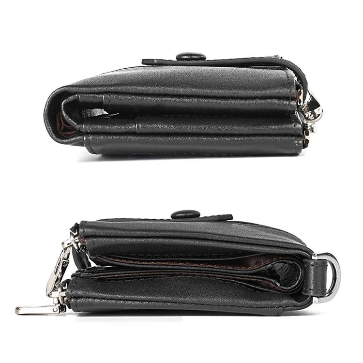 Men Retro Texture Double Zip Rfid Wallet - Anti-magnetic - Black 15