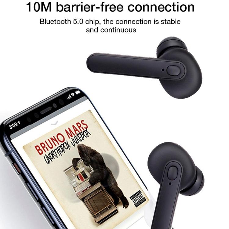 Waterproof Bluetooth Earphones with Magnetic Charging Box - 5.0 - Black 4