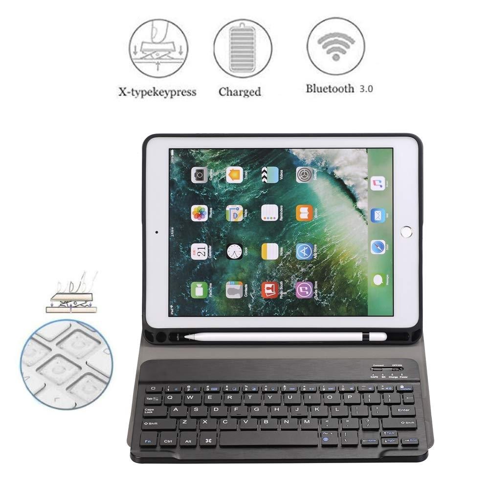 Bluetooth Keyboard & Leather Tablet Case For Ipad Pro / Air 9.7 With Detachable Design & Pencil Holder - Black 9