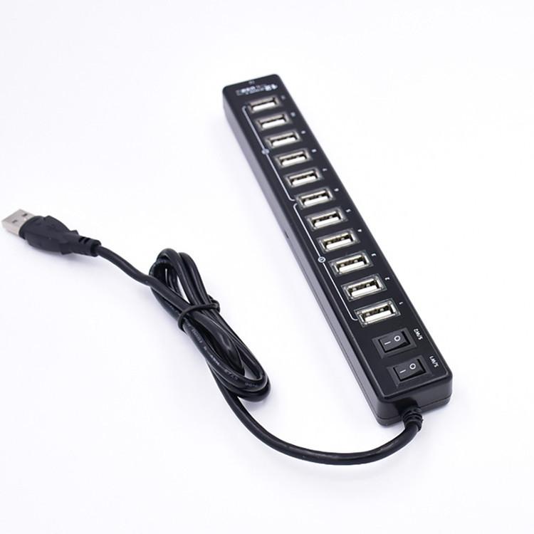 12-Port Usb 2.0 Hub For Laptops And Netbooks - Black 3