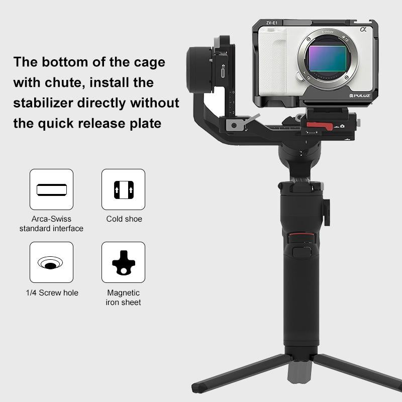 Aluminum Camera Cage For Sony Zv-E1 Stabilizer - Black 9